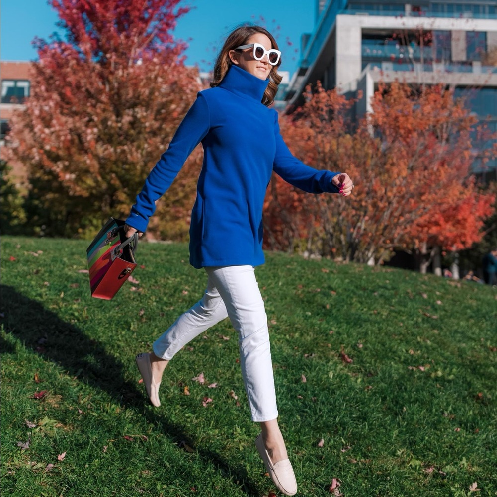 Dudley Stephens Cobble Hill Electric Blue Turtleneck S
